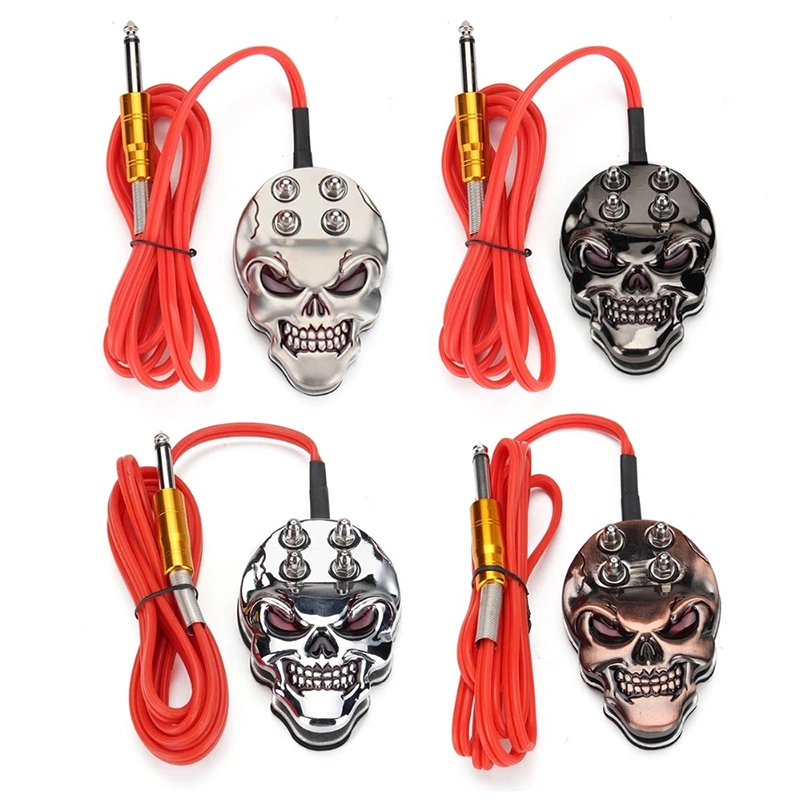 Wholesale Durable Stainless Steel Skull Pedal Tattoo Accessory Tattoo Foot Switch for Tattoo Gun Machine