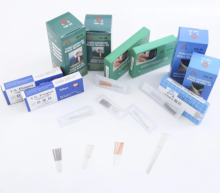 Plastic Bag Packing Disposable Sterile Copper Handle Acupuncture Needles with Traditional Chinese Medicine