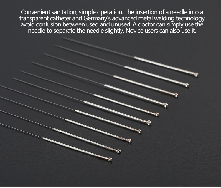 Traditional Disposable Sterile Plastic Bag Packing Medical Acupuncture Needles with Silver Handle