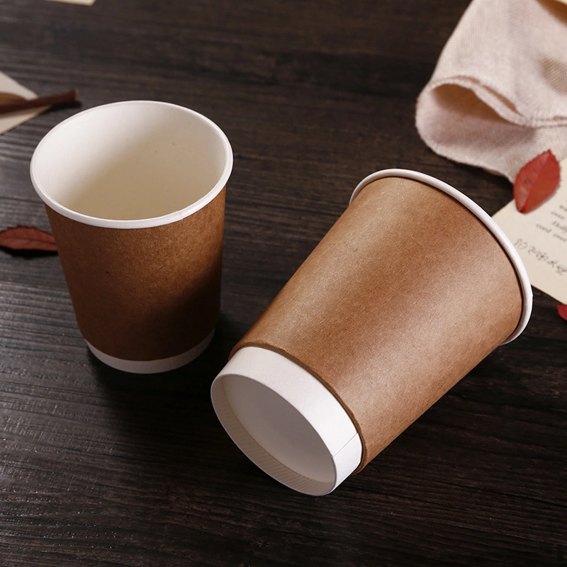 Hot Sales Custom Water Based Ink Plastic Free Wholesale Disposable Printed Kraft Paper Cup Coffee for Hot Drink