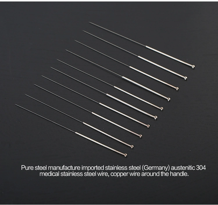 Traditional Disposable Sterile Plastic Bag Packing Medical Acupuncture Needles with Silver Handle