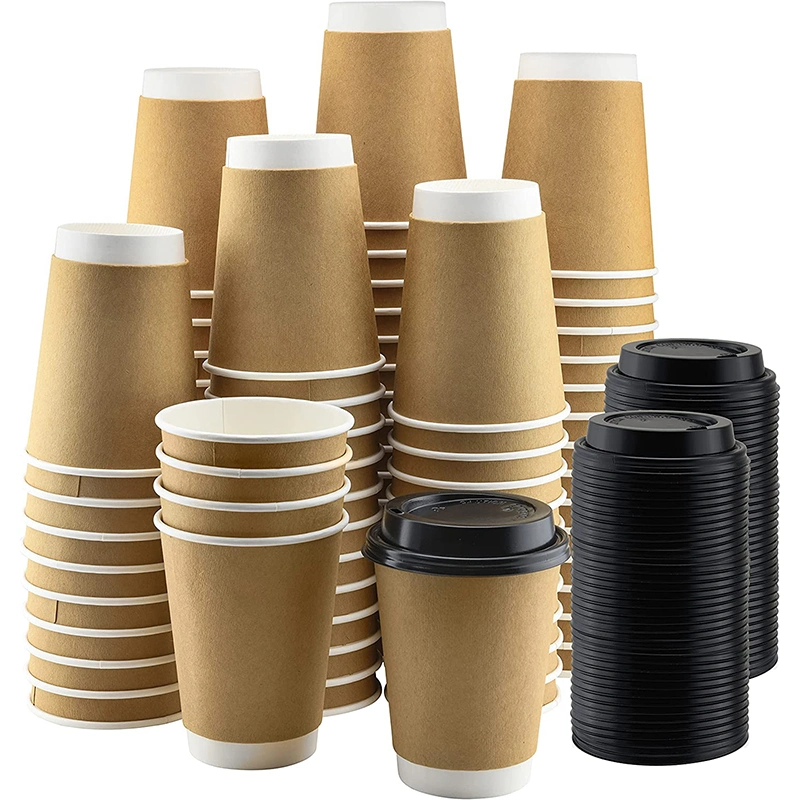 Hot Sales Custom Water Based Ink Plastic Free Wholesale Disposable Printed Kraft Paper Cup Coffee for Hot Drink