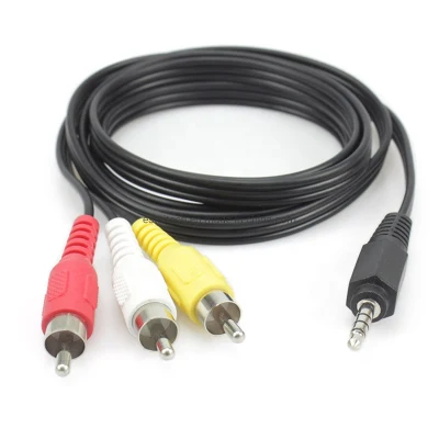 3.5mm オス RCA アダプター オーディオ ケーブル - 2 ニッケルメッキ RCA コネクタ Aux Y ケーブル ステレオ レシーバー スピーカー スマートフォン タブレット HDTV MP3 プレーヤー用